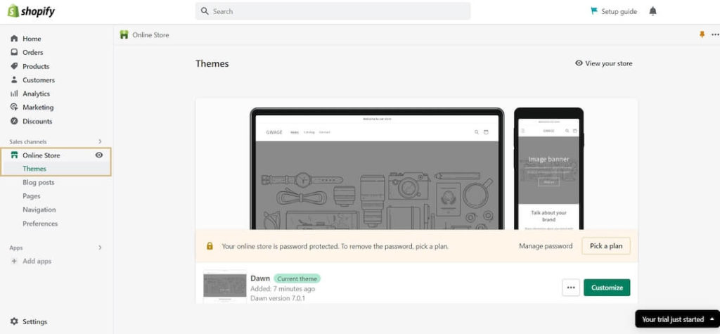 Aufbau des Theme Editors