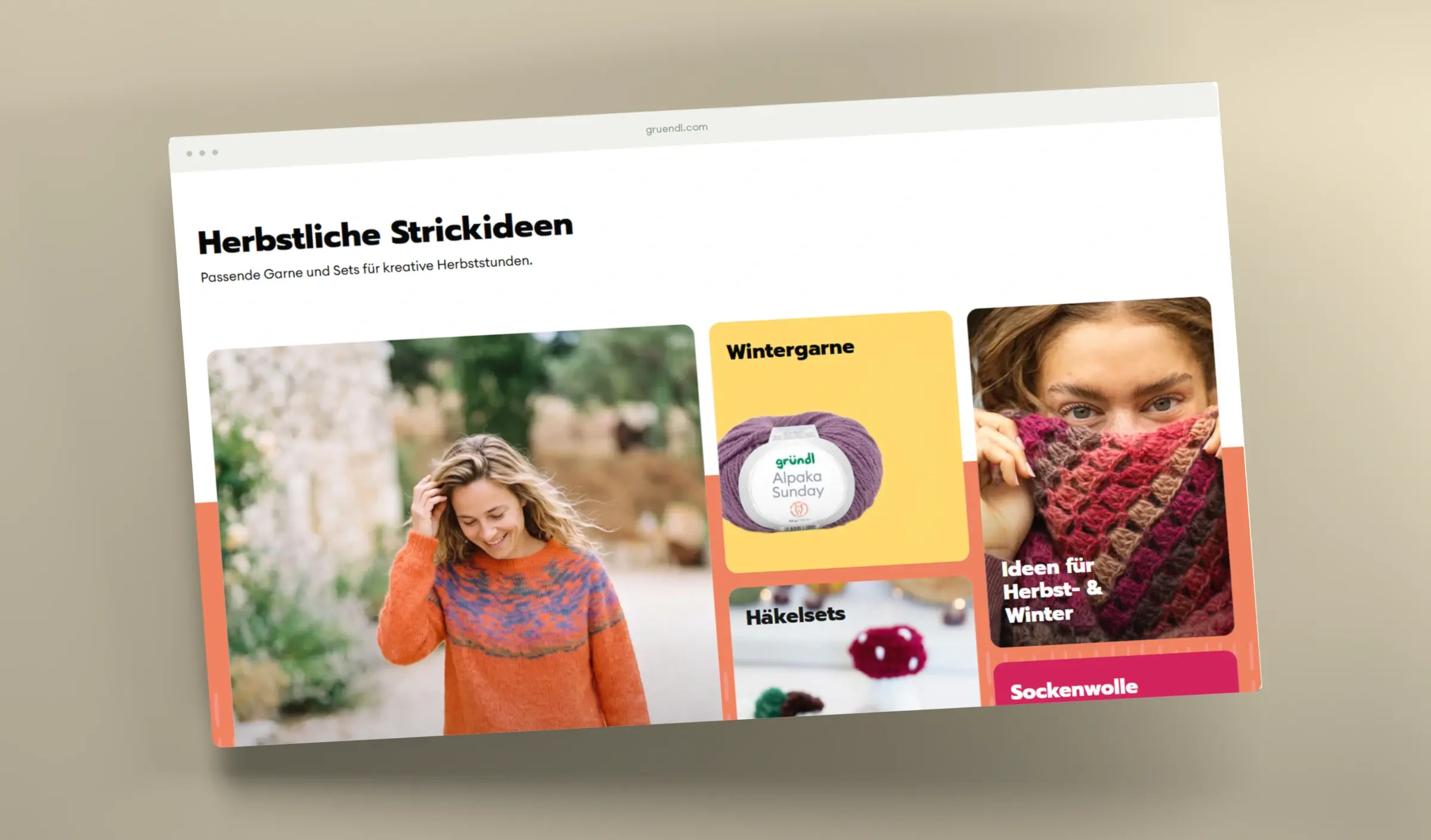 Originale Gründl Inspirationen und saisonale Produktkategorien