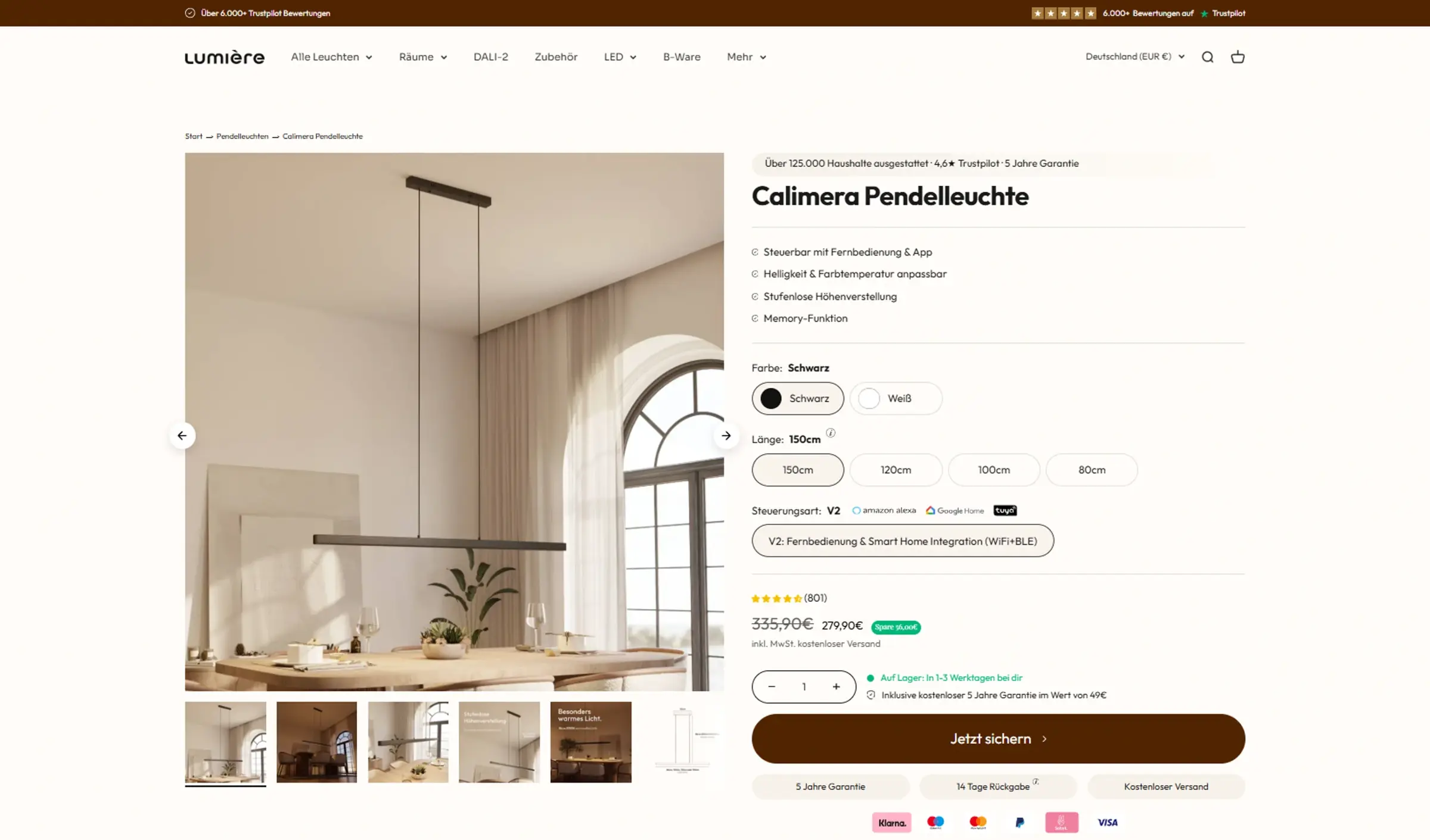 Lumière Calimera – Produktbild, Varianten und Kaufbereich