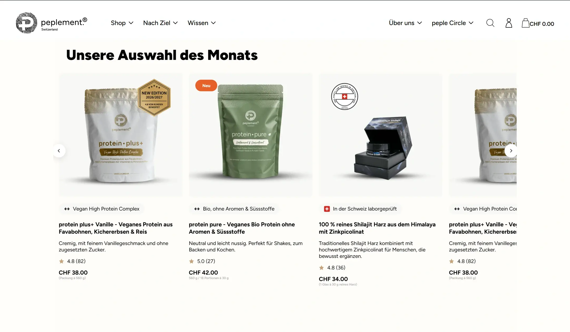 Peplement Auswahl des Monats: ausgerichtete Desktop-Ansicht